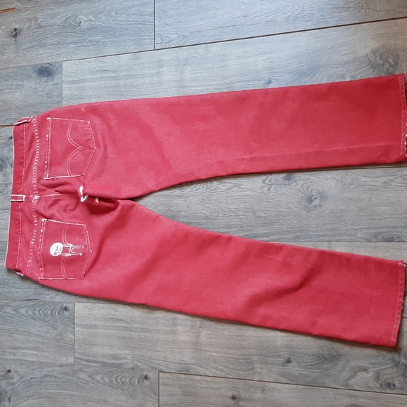 Unique distressed statement Levi's red tattered skinny 511 jeans size 32… - Picture 14 of 17